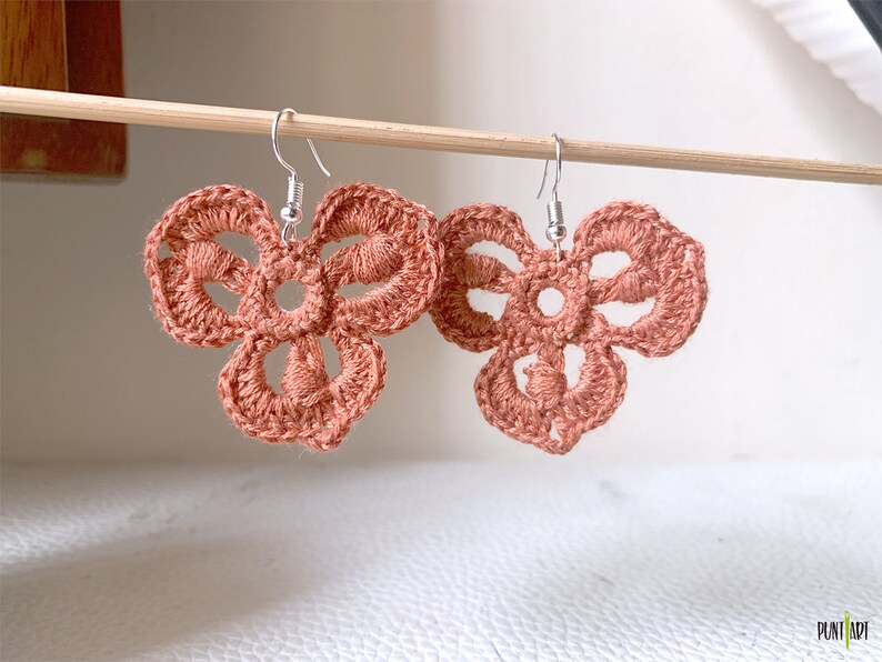 Pendientes crochet pendientes invierno Naranja