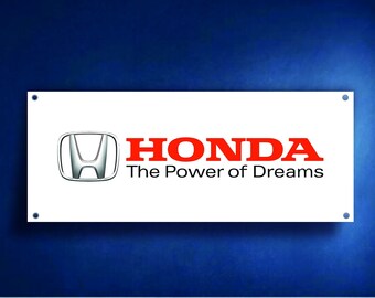 HONDA POWER OF DREAMS LARGE Garage Workshop Banner PVC Sign Display Motorsport 