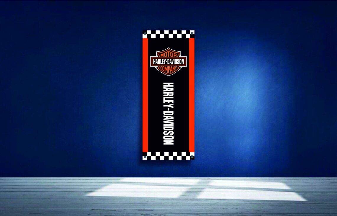Harley Davidson Logo Banner Vinyl Office or Showroom Auto Etsy