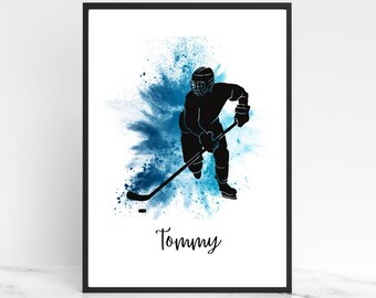 Impresión personalizada de hockey sobre hielo: Arte mural deportivo personalizado (A4)
