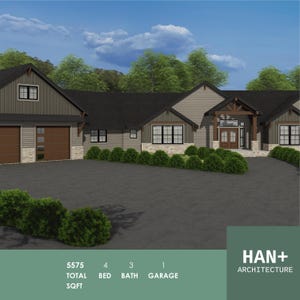 Modern 4 Bedroom House Plan: Architectural Floor Plans (5575 sq ft) (Digital Download)