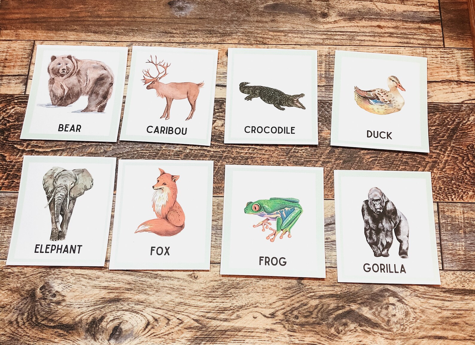 Animal Flash Cards • Montessori Printable • Educational Material • - Etsy
