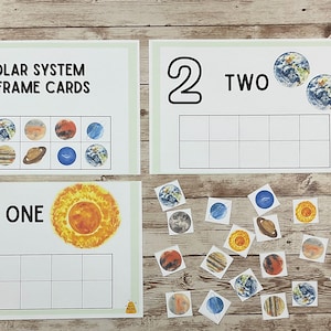 Sonnensystem Zehn Rahmen Karten • Sonnensystem Lernen • Planeten druckbar • Lernen über den Weltraum • Fleißige Bindeaktivität