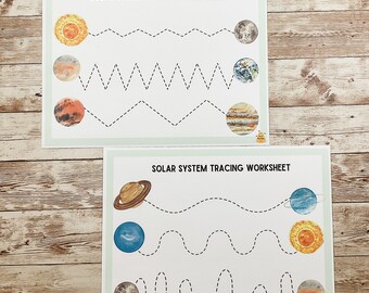 Solar System Tracing   • Solar System  Learning  •  Planets Printable  • Learning About Space   •  Busy Binder Activity
