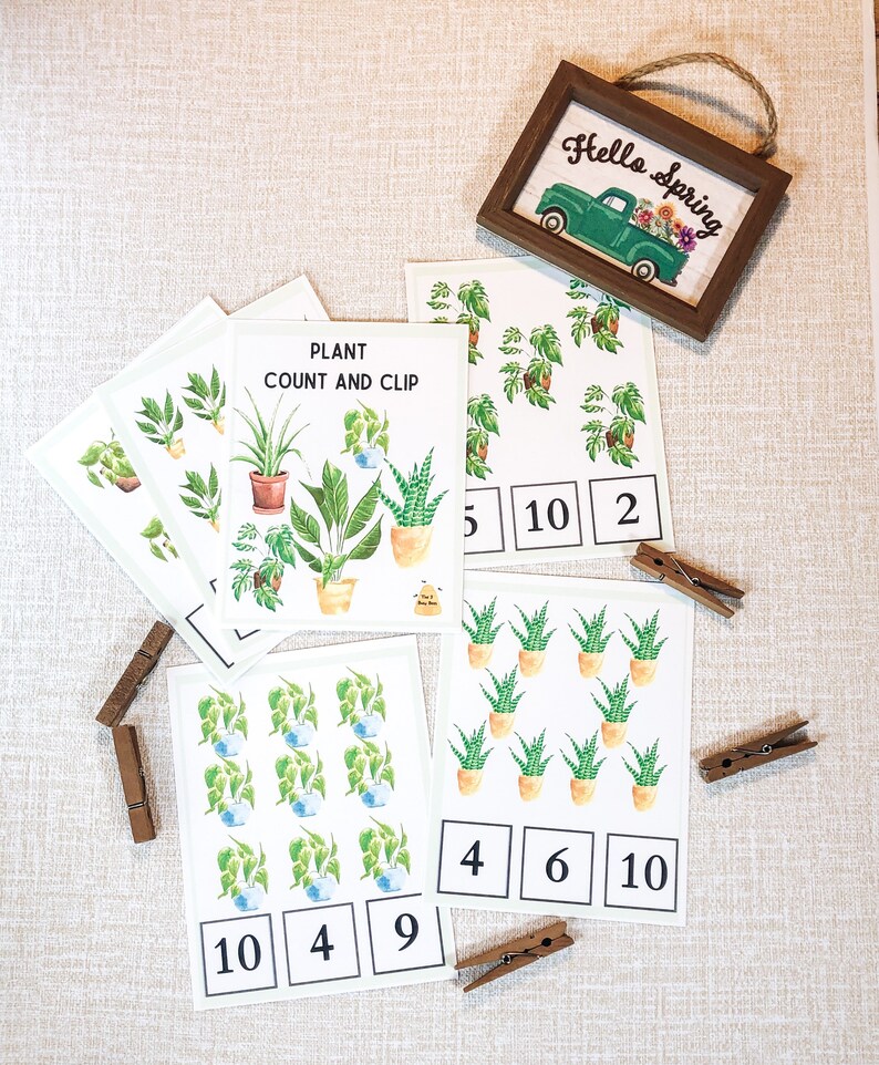 Houseplant Count and Clip Cards Printable • Preschool Printable ...