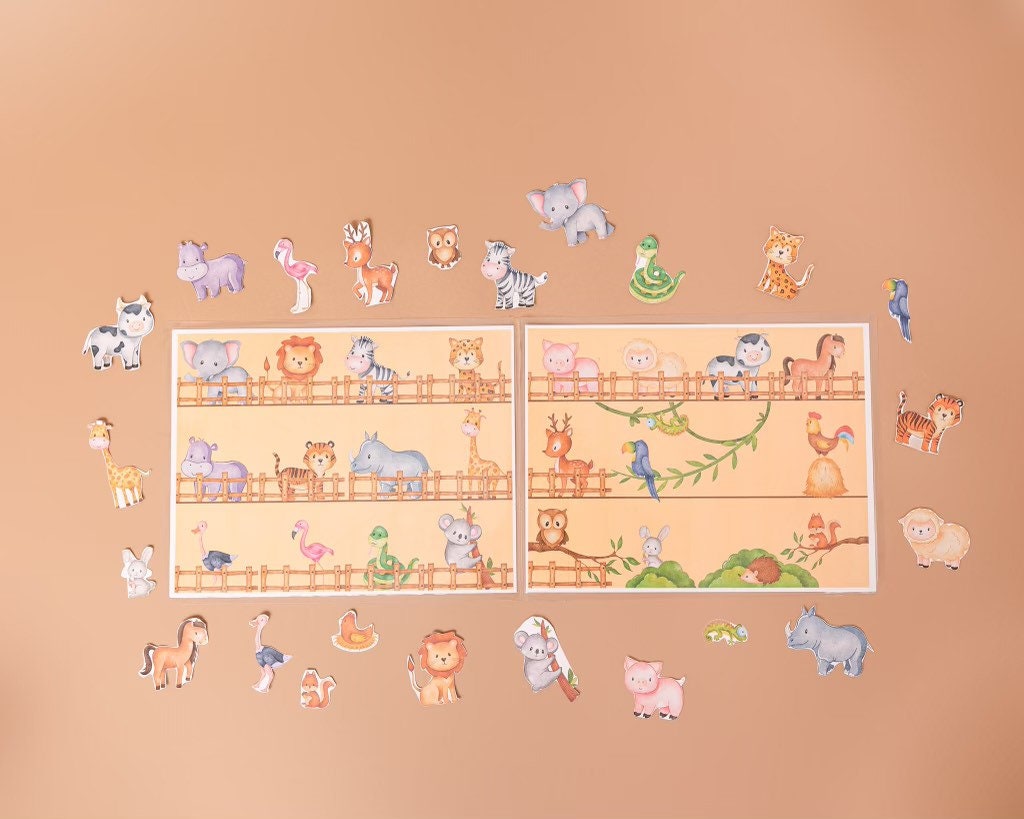 Noahs Ark Animal Matching Printable Montessori Printable Educational ...