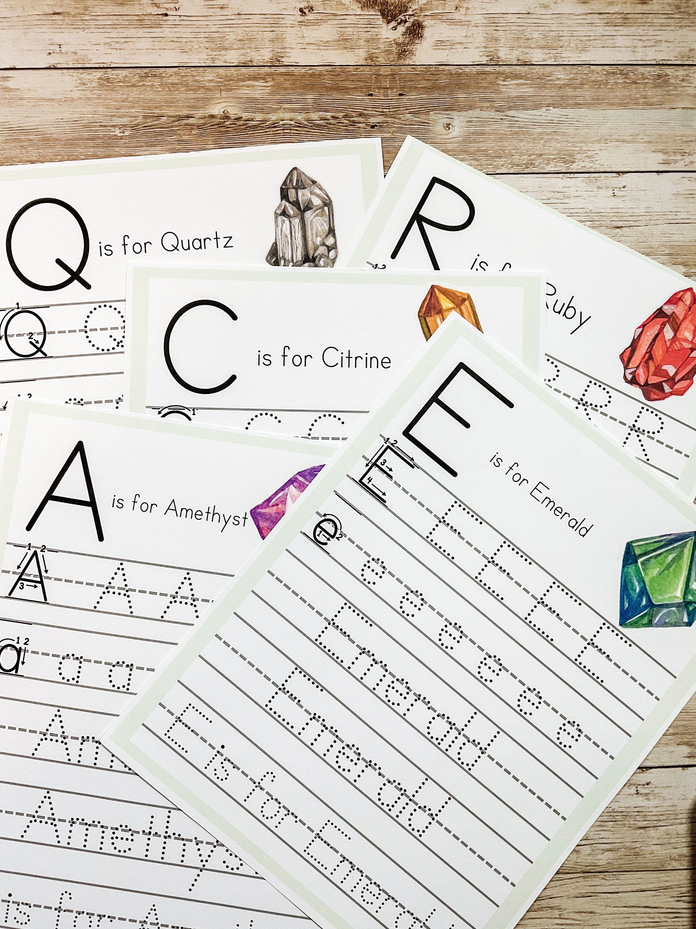 Crystal Letter and Word Tracing Printable  • Preschool Printable  • Homeschool Curriculum  • Number Recognition  •   PreK Prep