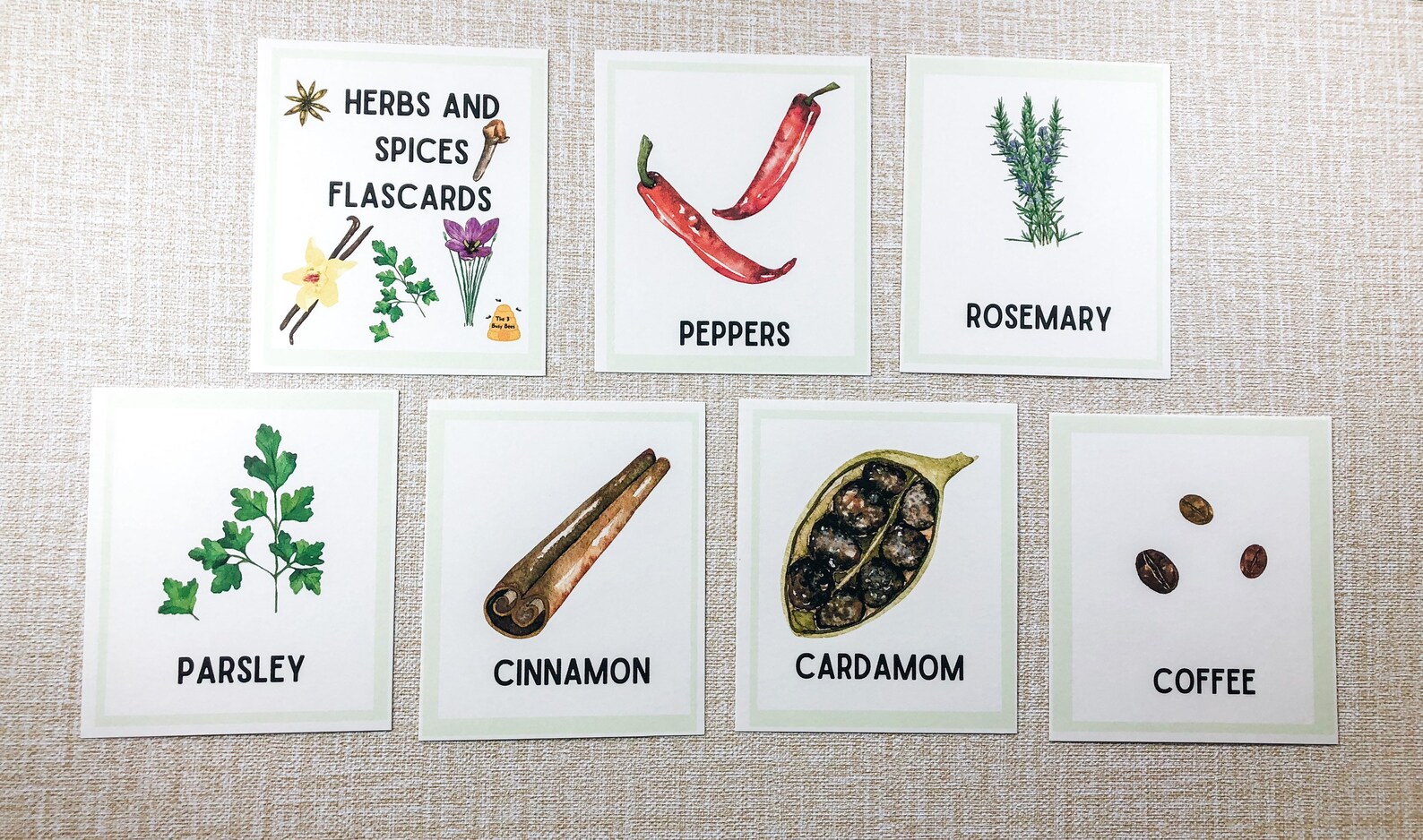Herbs and Spices Flash Cards Printable • Preschool Printable • Crunchy ...