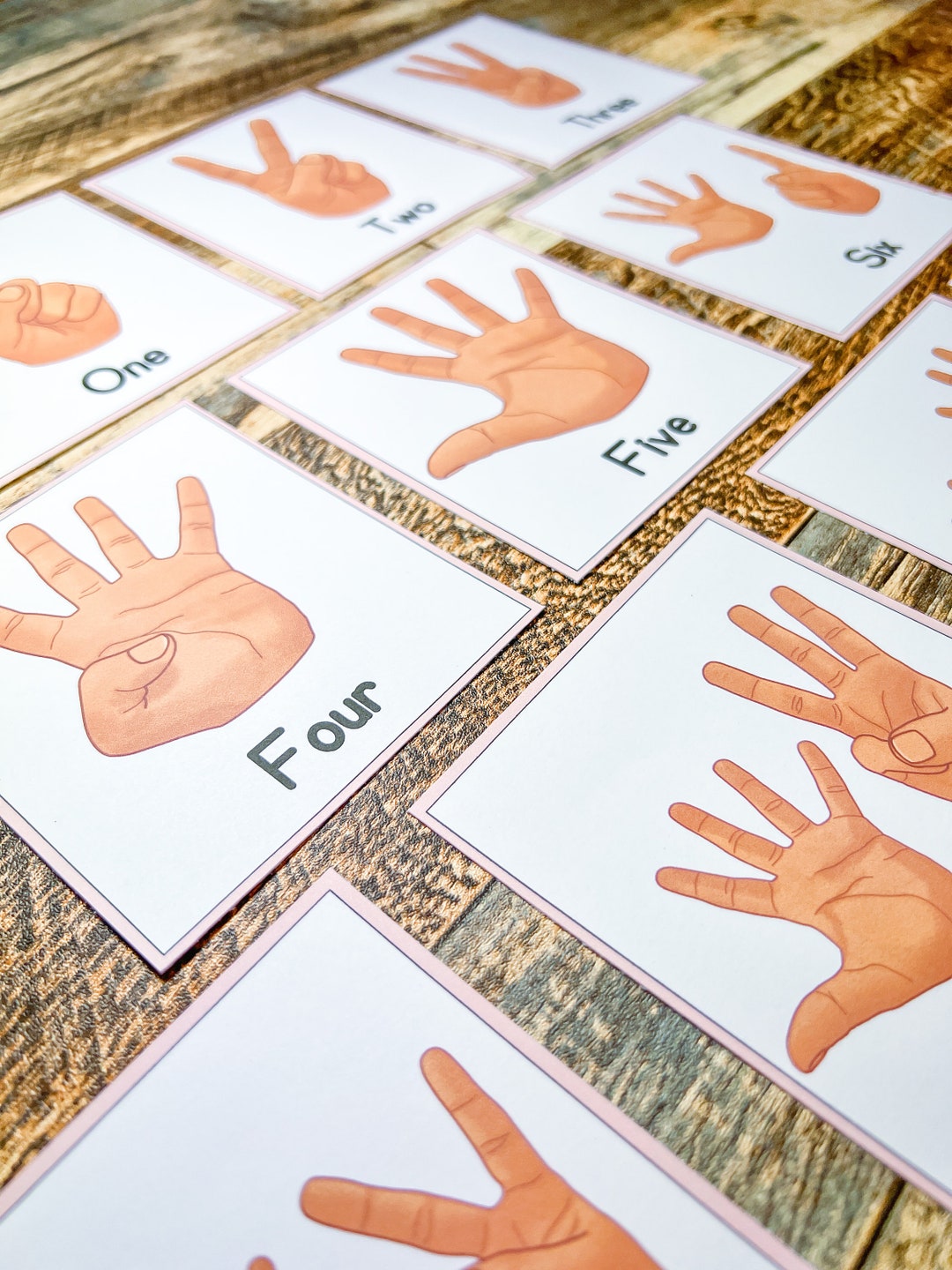 Hand Counting Cards Flash Cards • Montessori Printable • Educational ...