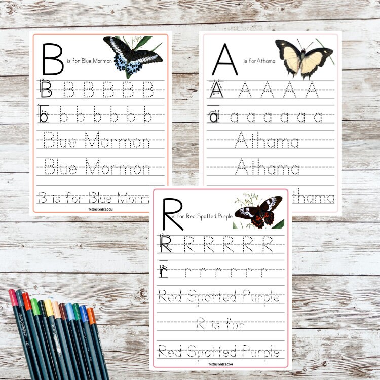 Butterfly Letter and Word Tracing • Montessori Printable • Butterfly ...
