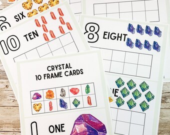 Crystal 10 Frame Printable  • Preschool Printable • Homeschool Curriculum  • Number Recognition  •   PreK Prep