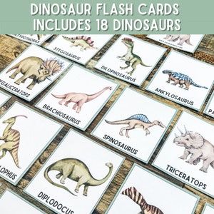 Dinosaurier Bildkarten // Aquarell Bildkarten