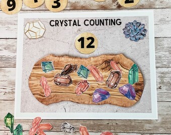 Crystal Counting Printable  • Preschool Printable • Homeschool Curriculum  • Number Recognition  •   PreK Prep