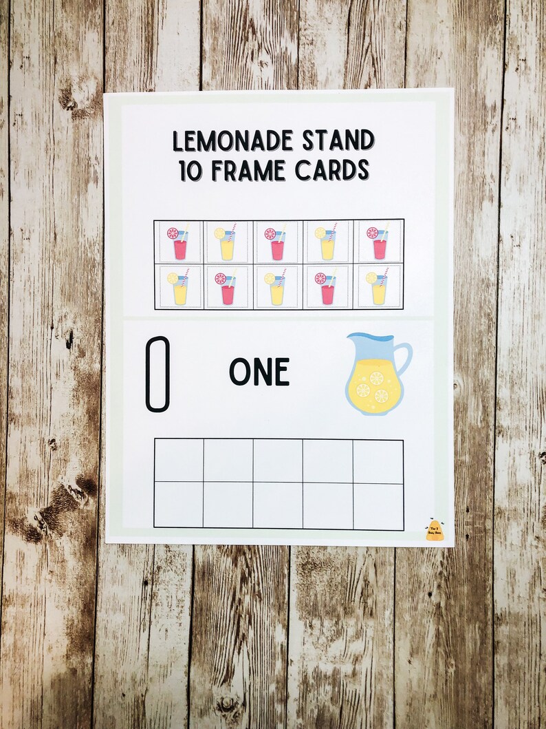 Lemonade 10 Frame Cards Printable Lemonade Number Learning Etsy