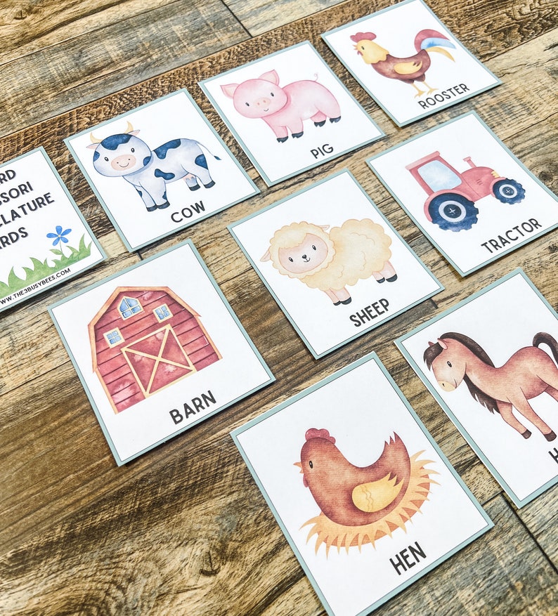 Barnyard Nomenclature Cards Preschool Printable 3 Part Cards Montessori ...