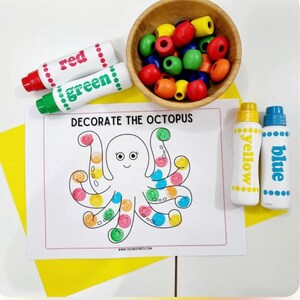 Decorate the Octopus Coloring Sheet  Printable // Ocean Exploration // Ocean Busy Book