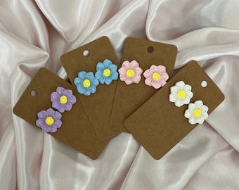 Flower Studs Clay Earrings Hypoallergenic