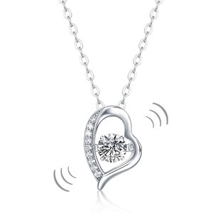 0.5 Carat Moissanite Diamond Heart Necklace