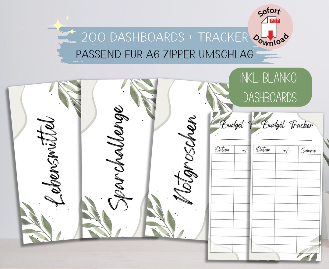 200 Dashboards Digital Labeled Blank Dashboards PDF Including Tracker ...