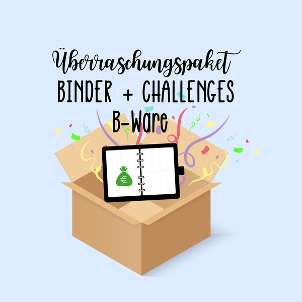 Überraschungsbinder B Ware | Sparchallenges | Rubbelchallenge | A6 Budget Planer | Budget Tracker | Platzhalter | Starter Set | B Ware Tüte