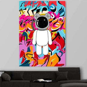 XO Bear - Astro Bear, arte dope, arte graffiti, arte de carteles, arte de lujo, cartel de drogas, arte callejero, cartel de moda, arte de moda, cartel genial, arte