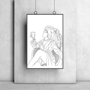Boujee Illustration POSTER/DIGITAL, luxury poster, fancy art, feminine poster, wine poster, boujee poster