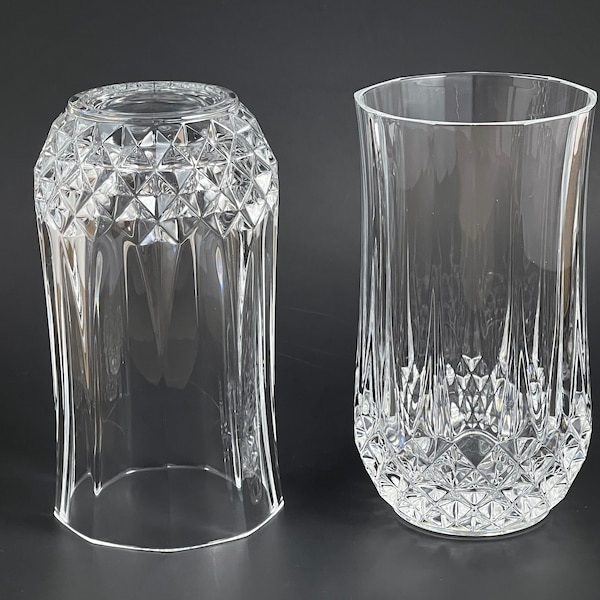 2 French Crystal Tumblers: Cristal D’Arques Longchamp - 10oz