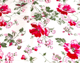 Tissu shabby foral rose en coton 155cm x 48 cm