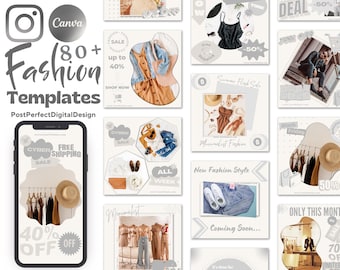 Fashion Instagram Canva Templates – White & Gray Ads (Digital Download)
