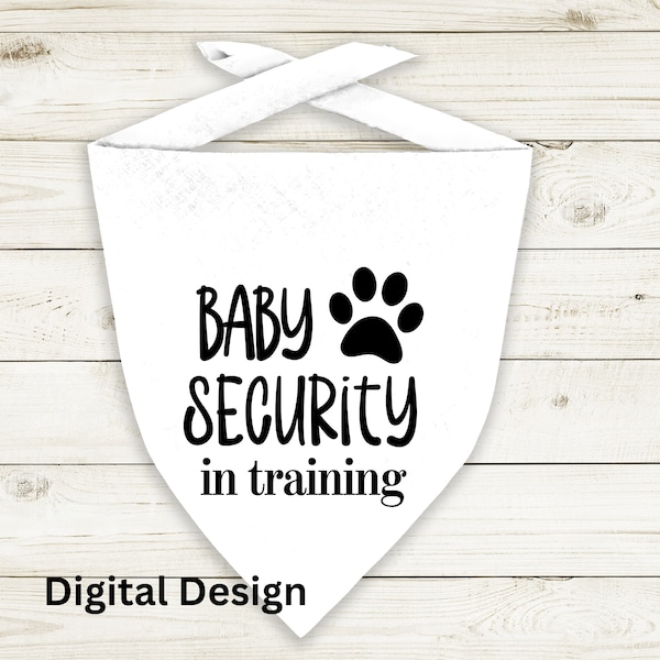 Baby Security In Training Dog Bandana, Baby Announcement, Welcome Baby, New Mommy, Pregnancy Announcement, Baby Shower Gift