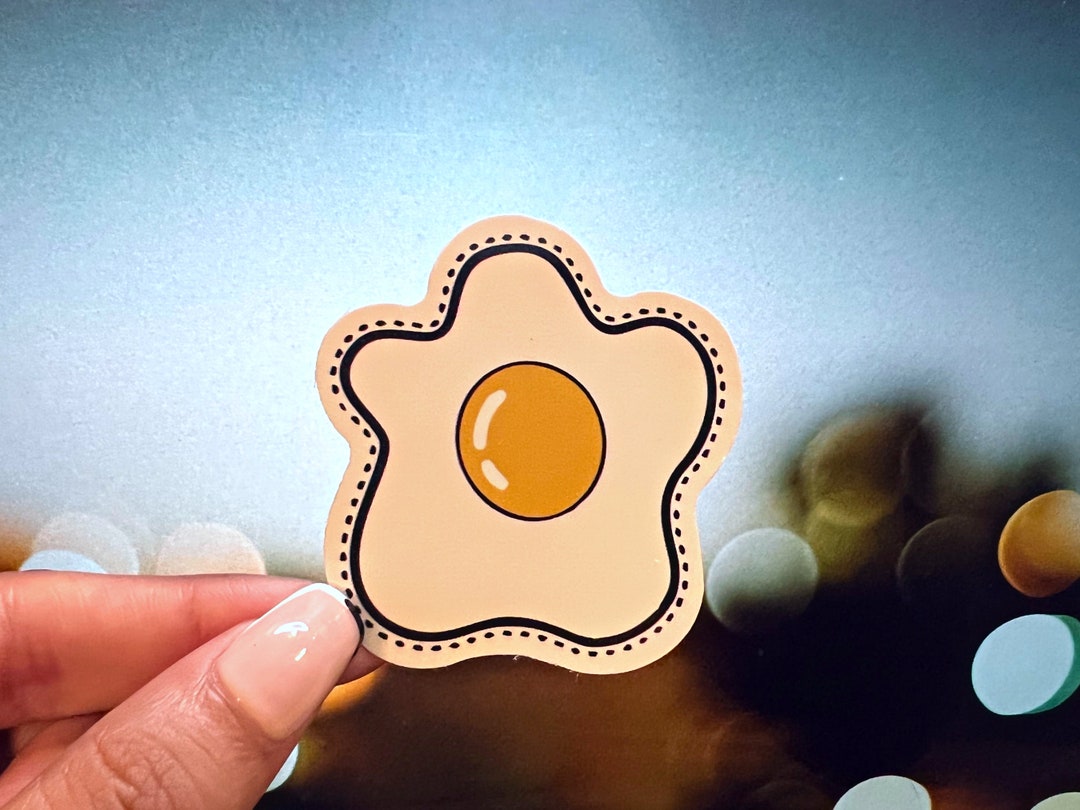 Egg Sticker Breakfast Sticker Food Sticker Waterproof - Etsy