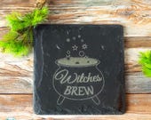 Witches Brew Slate Coaster | Halloween Themed Coaster | BeWitching