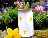 Christmas or Gingerbread Men Frosted Glass Tumbler | Winter Wonderland | Christmas Eve Box