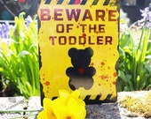 Humorous Toddler Room Sign: PandaMotion A5 Aluminum Plate