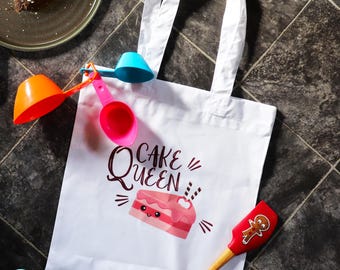 Cake Queen Tote Bag | Baking Lover Gift | Grocery Bag