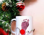 Children's Hand/Foot Print Drawing on a Mug