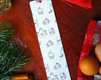 Baking Icons Bookmark – Baking & Dessert Pattern for Book Lovers