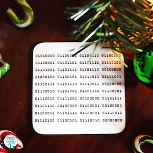 Binary Code Coaster - Custom message translated to binary code on a coaster | image 9