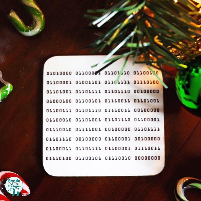 Binary Code Coaster - Custom message translated to binary code on a coaster | image 9