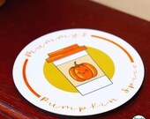 Personalised Pumpkin Spice Coffee Coaster | Cork | Cute Pumpkin design |