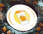 Personalised Pumpkin Spice Coffee Coaster | Cork | Cartoon Pumpkin design |