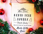 Mrs. Claus Bakery Linen Flag: Christmas Kitchen Decor