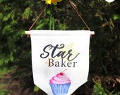 Star Baker Sign Linen Flag | Easter Gift