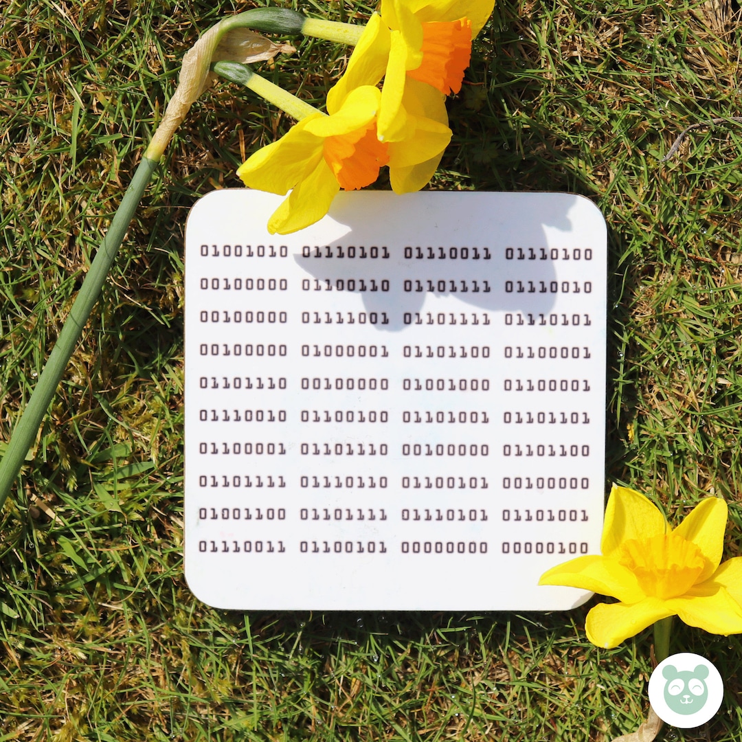Binary Code Coaster - Custom Message Translated to Binary Code on a ...