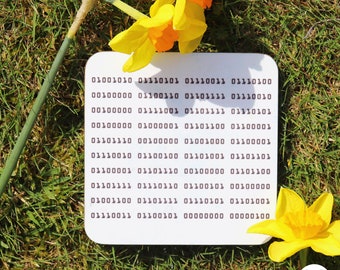 Binary Code Coaster - Custom message translated to binary code on a coaster |