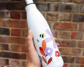 Colourful Flower and Bee Water Bottle | Stainless Steel | Summer Flowers | Picnic Bottle