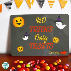 Halloween Willkommensschild - Keine Tricks, nur Leckereien