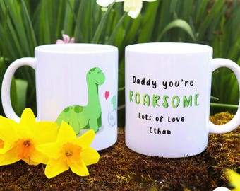 You're Roarsome Dinosaur 11oz Mug - Personalise/customise it with your names |