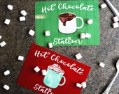 Hot Chocolate Station Small Metal Signs | Green and Red Signs