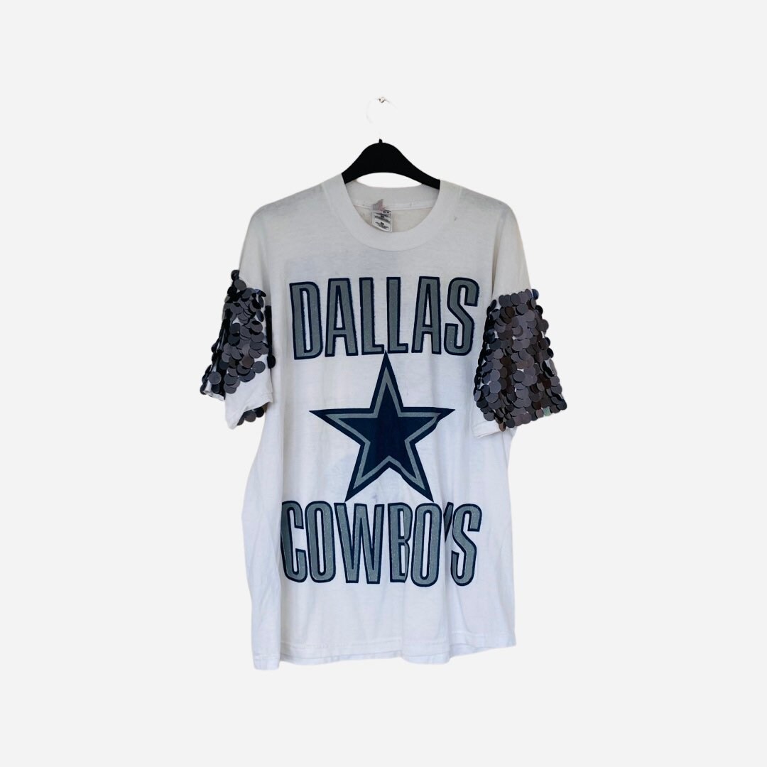 Unisex Dallas Cowboys - Skyline Custom Bleached T-Shirt Large / Denim